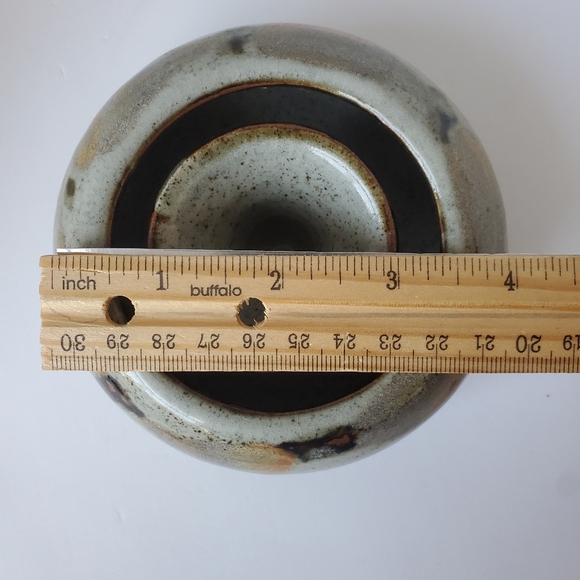 Signed Studio Pottery Stoneware Vase Candle Holder - Picture 6 of 7